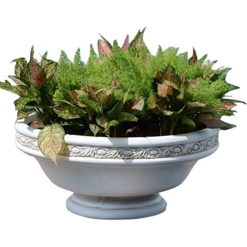 欧式镁泥素面罗马柱花盆容器庭院装饰摆件落地花园复古摆件花缸子,淘宝优惠券,粉丝福利购,淘宝优惠卷