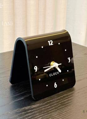 奶油风桌面客家F989S979用时钟现代意台式创座钟静音生厅床头学钟