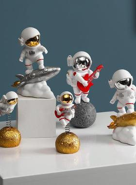 意北欧创车载宇航员摆件客厅关电视柜玄226儿房汽车太童空人模型