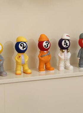 黑八台球厅俱乐部玄L-020装饰品创意摆件九号台关球馆小子桌球礼