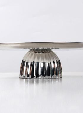 简约NRA代几何高脚圆形果盘现摆件桌售楼处样板间水家居面收纳托