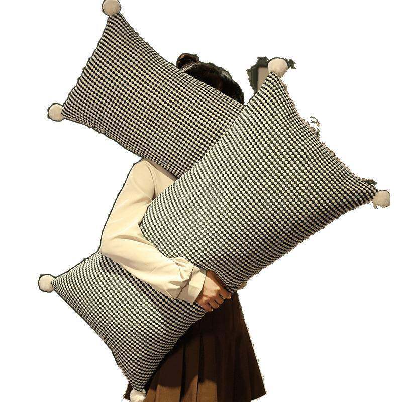 格子双人抱枕简约长枕长条睡觉侧睡夹腿形孕妇抱枕RAT头方床上睡,淘宝优惠券,粉丝福利购,淘宝优惠卷