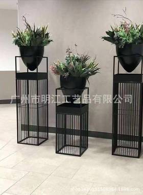 铁艺橱方形花架家居酒店窗摆真花JYJ373仿真花装饰品工件厂店