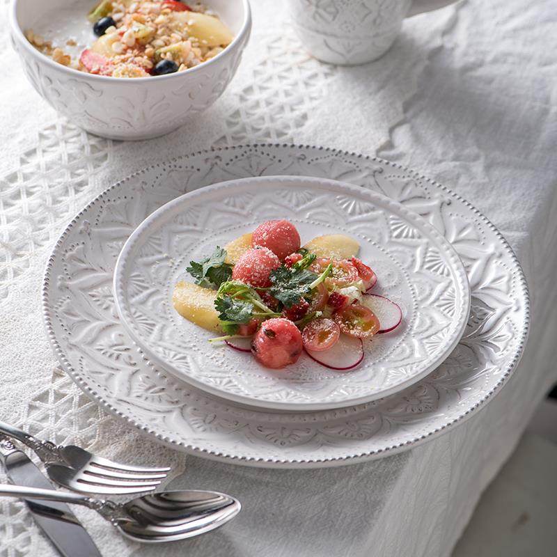 式创意餐具性陶个瓷LMU盘欧子家用菜套装碟子美式艺术盘盘子组合,淘宝优惠券,粉丝福利购,淘宝优惠卷