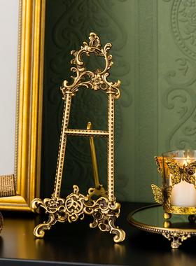 杰迪家居古典架相框架做挂盘架黄旧铜奢展示盘子装GY0526-S饰轻摆