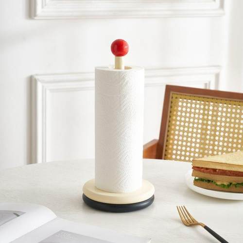厨房纸巾架659创意木质卷纸立架保式纸巾纳架懒人抹布鲜膜收纳收 - 图1