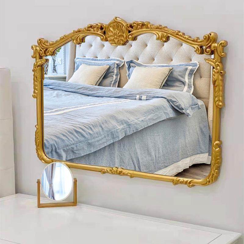 欧式梳妆镜复古卧室壁挂美式台式雕花化妆镜桌面宫廷卫生间浴室镜,淘宝优惠券,粉丝福利购,淘宝优惠卷