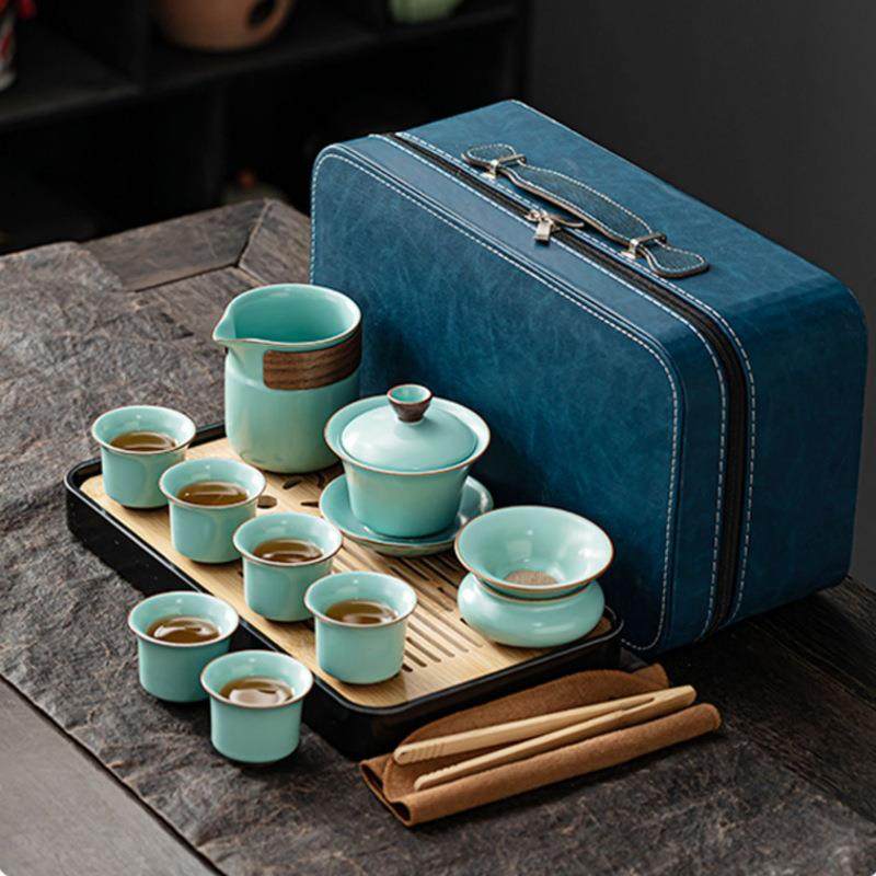 旅行功茶夫具套装28630家用户外便携包送一壶茶六杯旅游泡壶茶杯,淘宝优惠券,粉丝福利购,淘宝优惠卷