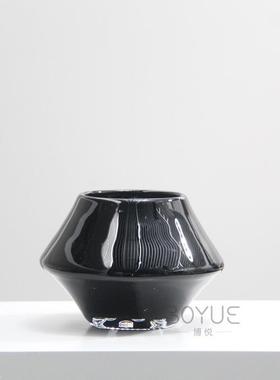 样板售楼处前台黑色间飞碟桌琉洽璃花瓶玄关柜酒店茶室装饰JX7704