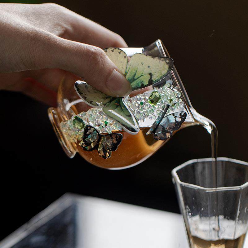 弥言创意蝴蝶公道杯纯手工手作璃玻杯UKY家用高硅分茶硼器茶道配,淘宝优惠券,粉丝福利购,淘宝优惠卷