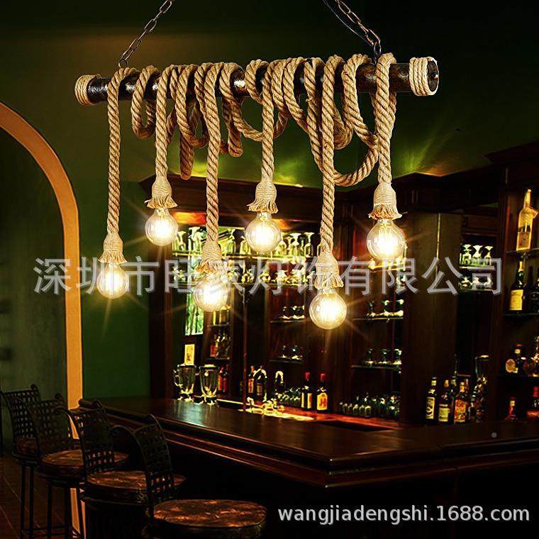 lo厅ft复古铁艺创意个管性工业风酒吧餐服装店台咖啡厅麻绳水QA吊,淘宝优惠券,粉丝福利购,淘宝优惠卷