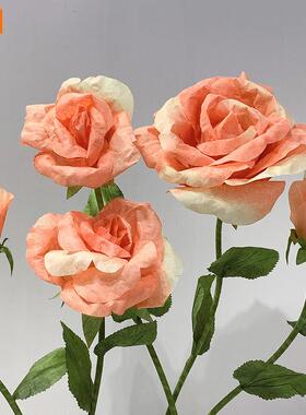 大仿真美玫瑰花手工纸艺花纸bj202210花型商场橱窗陈网红打卡点摄