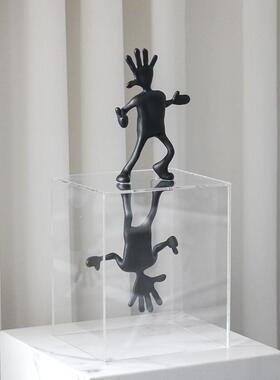 创意UGB倒影巴掌头卡物通摆件样板间儿童房公仔人术艺火柴人软装