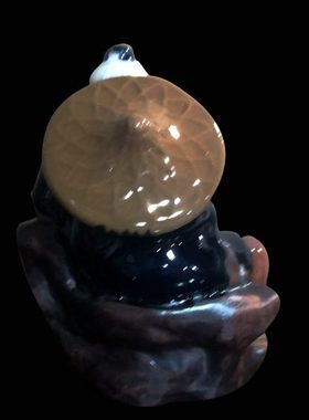 石湾公仔钓鱼家居陶瓷摆件假山山水鱼池配件鱼缸造景茶宠饰品摆设