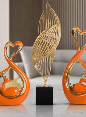 轻奢面高档电视柜摆件现代1146客厅饰酒柜桌玄关办公室装品工艺品