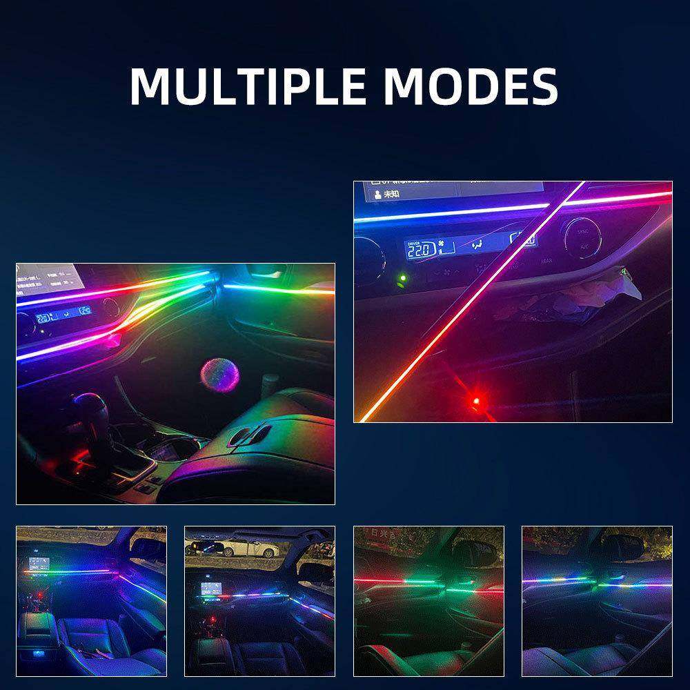 外贸汽车改装隐藏亚克力LED气氛灯幻彩流水炫彩流光氛围灯免穿线,淘宝优惠券,粉丝福利购,淘宝优惠卷