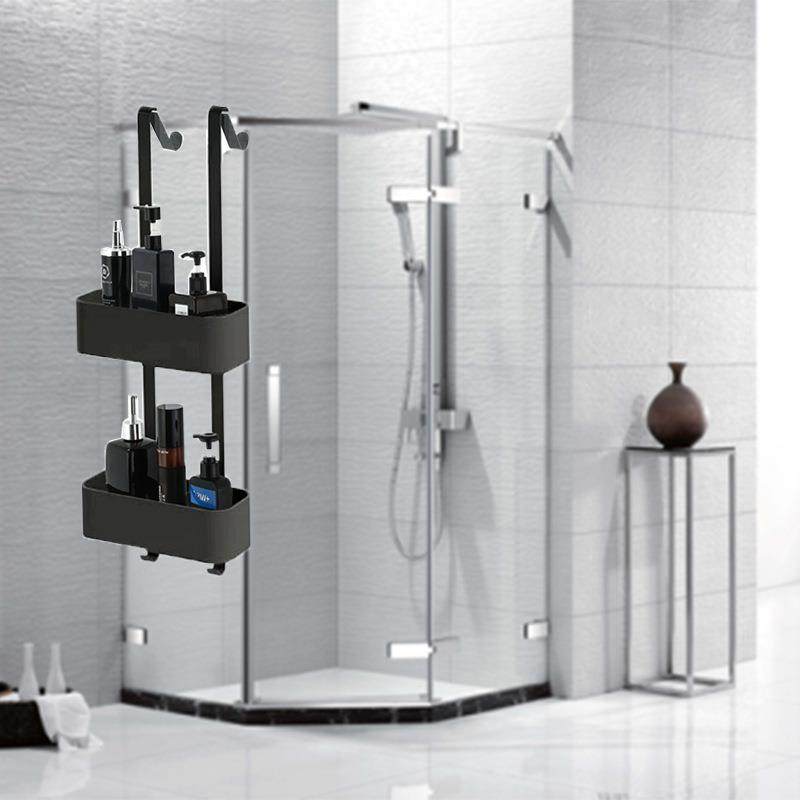 黑色浴室置物架淋浴房挂架免打孔洗澡间挂篮卫生间收纳厕所壁挂式,淘宝优惠券,粉丝福利购,淘宝优惠卷