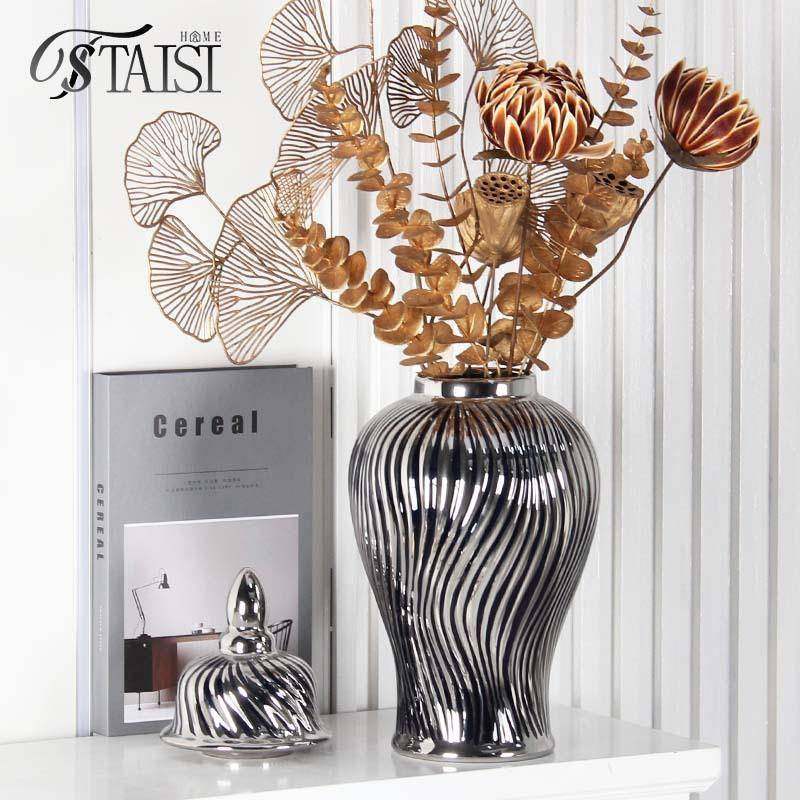 爆款欧式插花将军罐陶瓷装饰工艺品客厅摆件罐子储物花瓶花插,淘宝优惠券,粉丝福利购,淘宝优惠卷