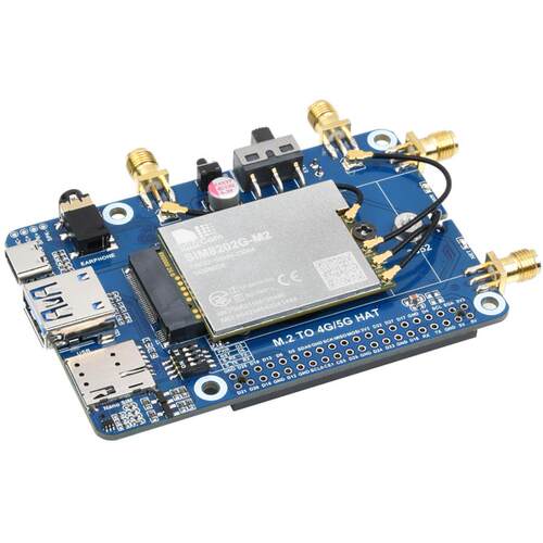 SIM8202G/8262E-M2树莓派5G通信扩展板 四天线5G NSA全网通多频段 - 图2