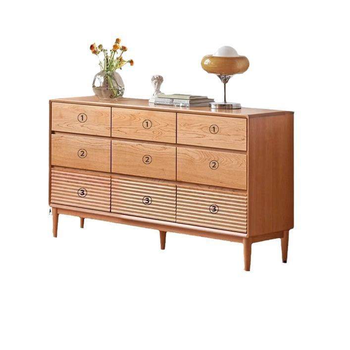 日式樱桃木九斗柜实木沙发边柜北美黑胡桃木斗柜卧室储物五斗柜,淘宝优惠券,粉丝福利购,淘宝优惠卷