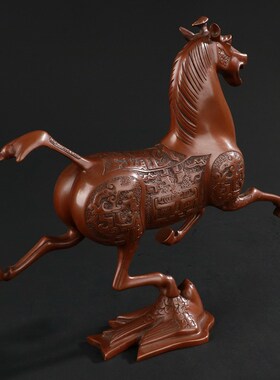 大仕缘紫铜马摆件家居工艺品办公室商务马到成功礼品马踏飞燕装饰