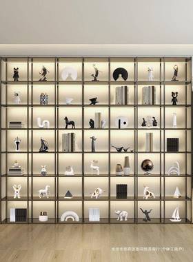 新中式轻奢高档柜家居装品件书柜客套装厅办公室展饰示软装工摆艺