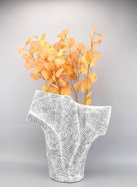 现瓶代简约规则花树脂件摆客厅0473玄关酒店办公室轻奢软不装饰品