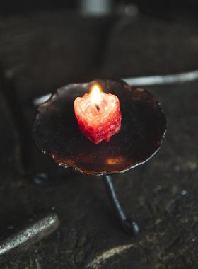 古烛ISV台复手打工捶铁艺台桌面蜡烛台底座家居装饰烛灯台摆件