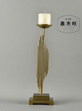 创意APQ铁艺烛摆件家居轻风摆设柜欧式客厅书房卧室酒装台奢饰品