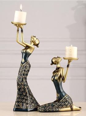 欧式复古美装烛台品摆件客厅酒柜饰家居烛光女晚KD205餐浪漫道具