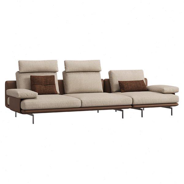 PAULJOHN布艺沙发法式现代棉麻可调节靠头客厅小户型三人皮布沙发,淘宝优惠券,粉丝福利购,淘宝优惠卷