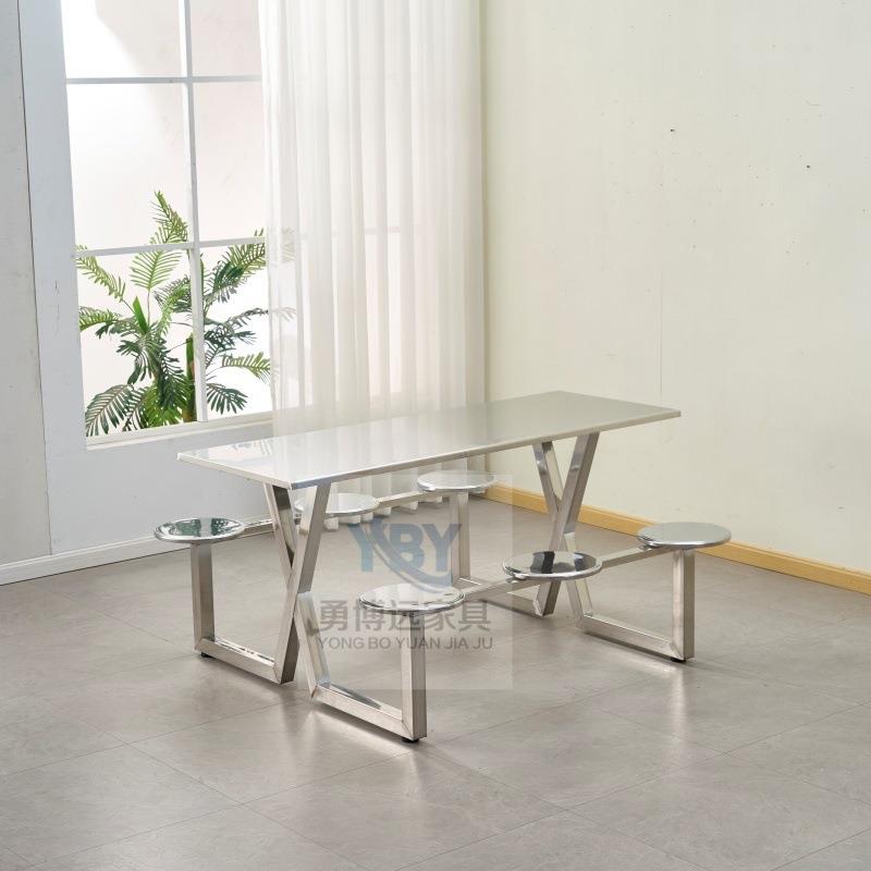 不锈钢餐桌堂员工饭堂桌椅餐人工厂餐厅饭桌公QQQ司桌子职工食4桌 - 图3