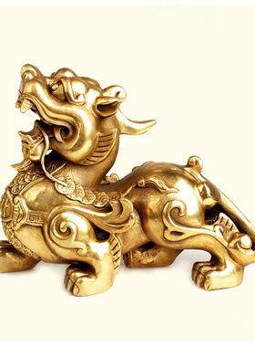 黄铜貔貅BUF摆件对铜店花纹装貔貅家居客厅办公室铺饰品开一业礼