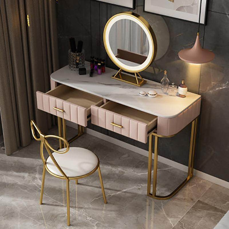 北欧风大理石梳妆桌椅套装卧室铁艺梳妆台小户型简约网红化妆台,淘宝优惠券,粉丝福利购,淘宝优惠卷