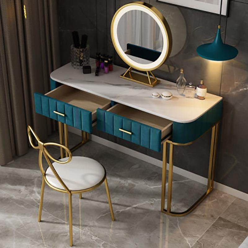 北欧风大理石梳妆桌椅套装卧室铁艺梳妆台小户型简约网红化妆台,淘宝优惠券,粉丝福利购,淘宝优惠卷