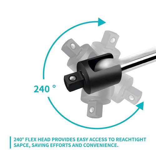 1/2大号F杆套筒扳手加长转向手柄扳杆加力杆活动头长弯杆工具 - 图0