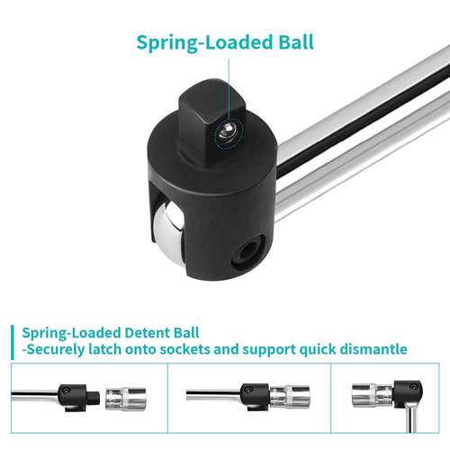 1/2大号F杆套筒扳手加长转向手柄扳杆加力杆活动头长弯杆工具 - 图1
