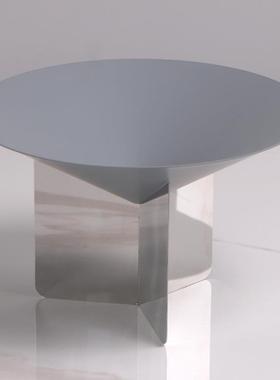 极简现代房灰色漏斗金属架果盘样板售楼处茶桌MCT几餐桌支面软装