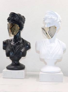 居欧家饰品摆件面具人装饰品客厅玄式关边几售楼部展厅BJ00054雕