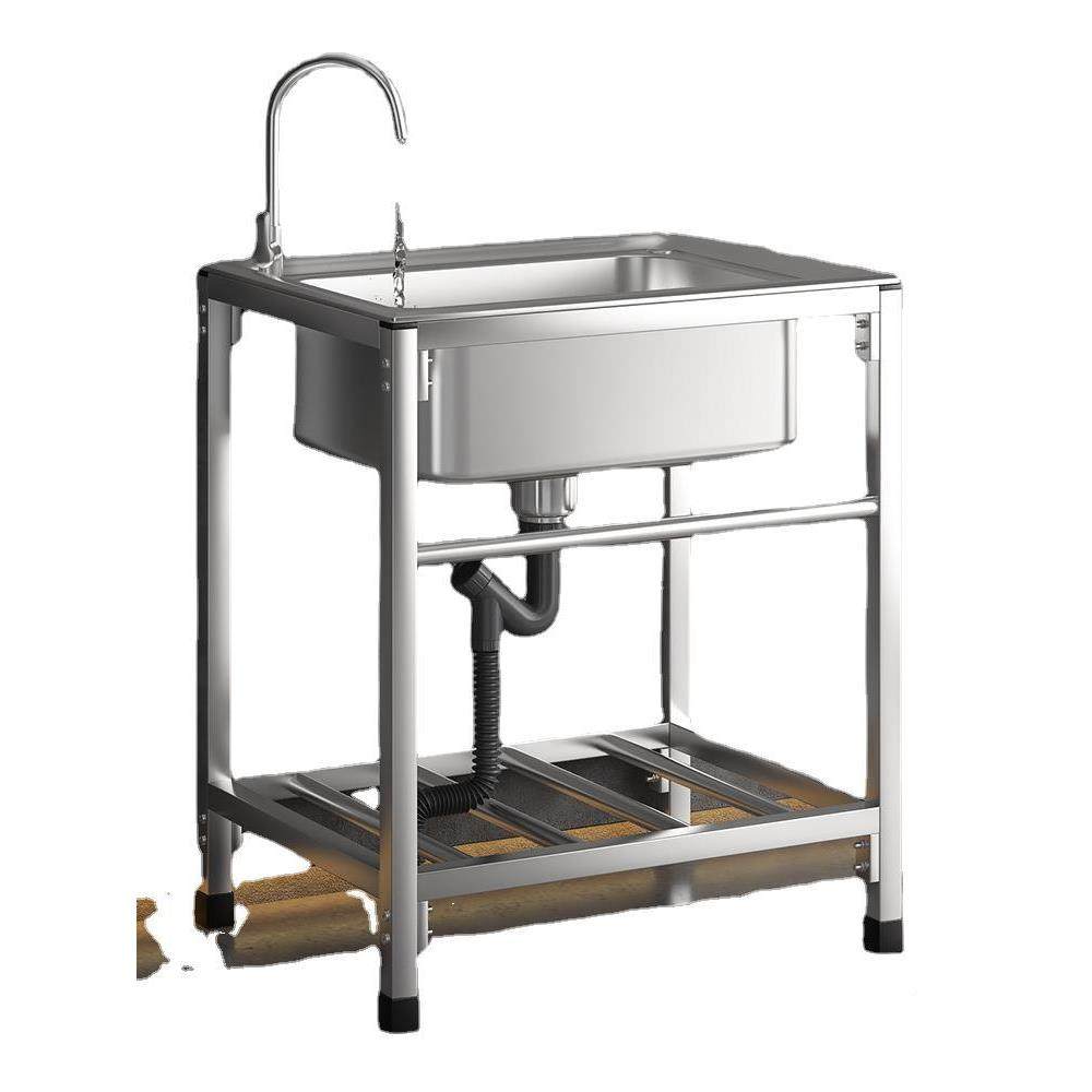 厨房30D5244不槽锈钢水大单槽双槽加简厚易带支架洗菜洗碗池洗盆,淘宝优惠券,粉丝福利购,淘宝优惠卷