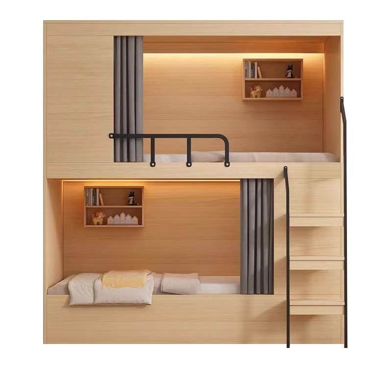 双层高低床民宿公寓床上下铺家具学生员工宿舍成人上下床储物极简,淘宝优惠券,粉丝福利购,淘宝优惠卷