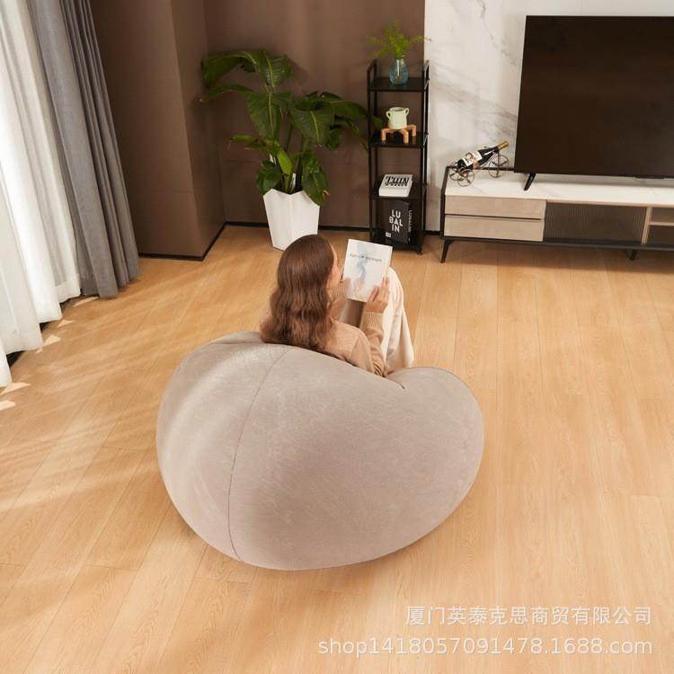 INTEX68579灰色充气沙发家用懒人植绒沙发单人躺椅PVC - 图0