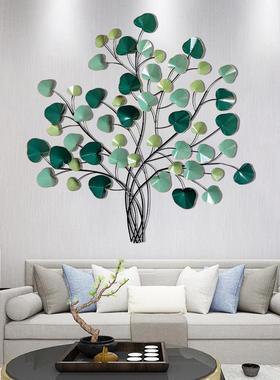 欧式铁艺立CZZ家体壁挂墙创意发财树面玄饰关挂件墙挂饰居客厅装