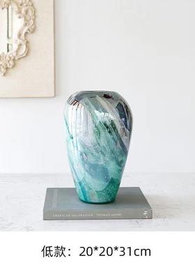 奢轻水培玻琉璃水培璃花瓶美琉璃式样板房现代创意装饰品客厅插花