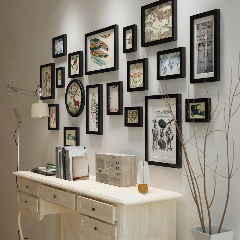 墙包片邮卡拉瓦乔实框木相创意照墙/相2137框/相框组合,淘宝优惠券,粉丝福利购,淘宝优惠卷