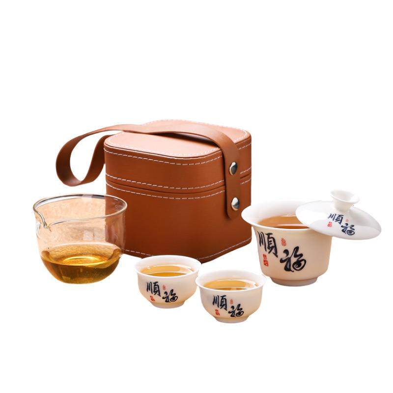 羊脂玉瓷快客杯旅行茶具随意悬停三才盖碗茶杯德化白瓷泡茶碗家用,淘宝优惠券,粉丝福利购,淘宝优惠卷