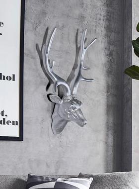 北欧软复轻古鹿头壁J817挂客墙厅玄关背景墙面装动物头挂件奢壁装