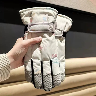 冬季小熊加绒保暖防水防风触手套