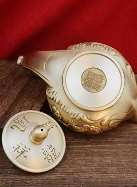 见描述茶黄铜龙凤呈祥茶壶家用高档功夫高档创龙礼品凤茶意壶茶桌
