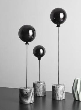 摆金圆球欧式轻奢时尚简约大理LZT-07石创件意家属居轻奢摆件个性